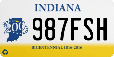 IN license plate 987FSH