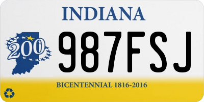 IN license plate 987FSJ