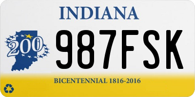 IN license plate 987FSK