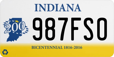 IN license plate 987FSO