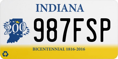 IN license plate 987FSP