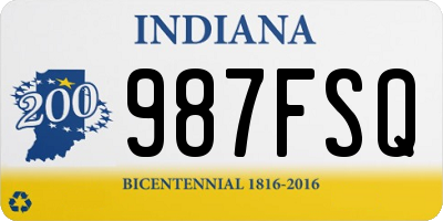 IN license plate 987FSQ