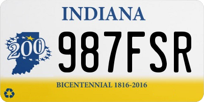 IN license plate 987FSR