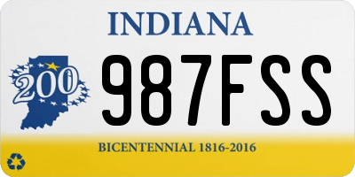 IN license plate 987FSS