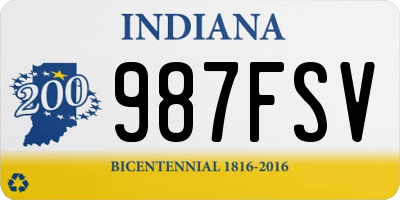 IN license plate 987FSV