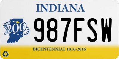 IN license plate 987FSW