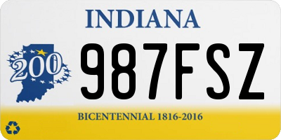 IN license plate 987FSZ