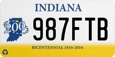 IN license plate 987FTB