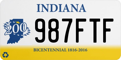 IN license plate 987FTF