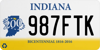 IN license plate 987FTK