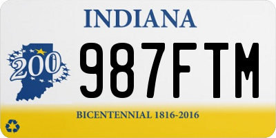 IN license plate 987FTM