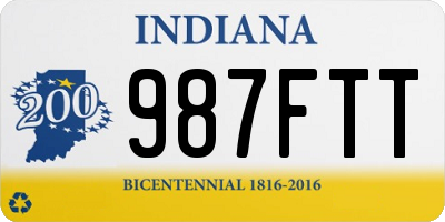 IN license plate 987FTT