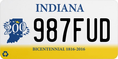 IN license plate 987FUD