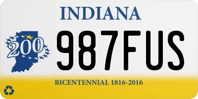 IN license plate 987FUS