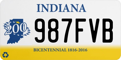 IN license plate 987FVB