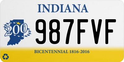 IN license plate 987FVF