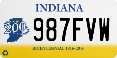 IN license plate 987FVW