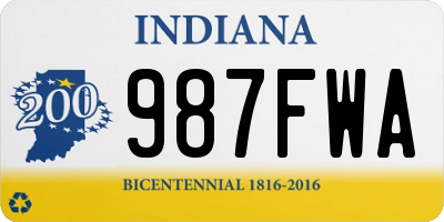 IN license plate 987FWA