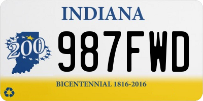 IN license plate 987FWD