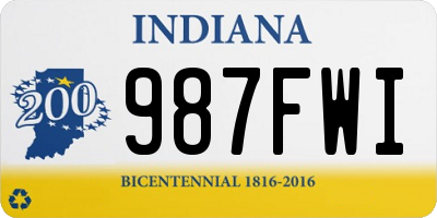 IN license plate 987FWI