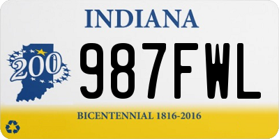 IN license plate 987FWL