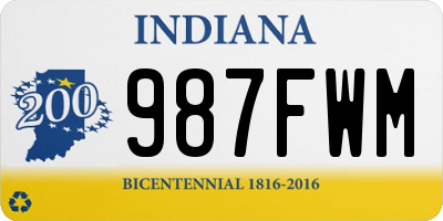 IN license plate 987FWM