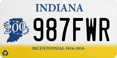 IN license plate 987FWR