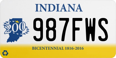 IN license plate 987FWS