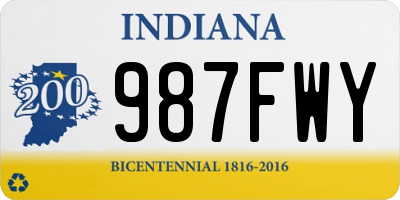 IN license plate 987FWY