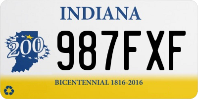IN license plate 987FXF