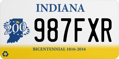 IN license plate 987FXR