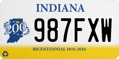 IN license plate 987FXW