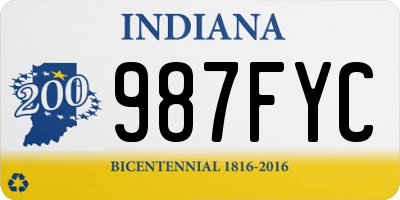 IN license plate 987FYC