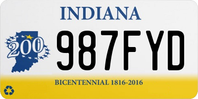 IN license plate 987FYD