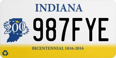 IN license plate 987FYE