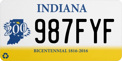 IN license plate 987FYF
