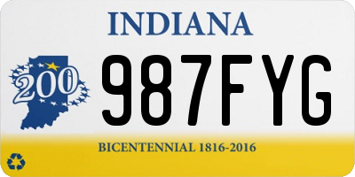 IN license plate 987FYG