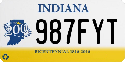 IN license plate 987FYT