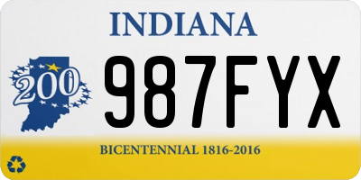 IN license plate 987FYX