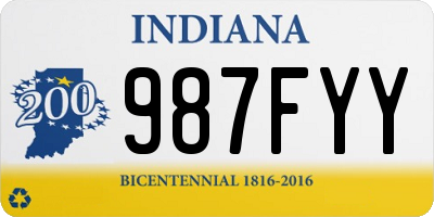 IN license plate 987FYY