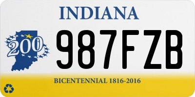 IN license plate 987FZB