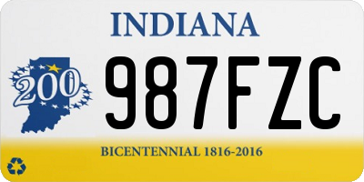 IN license plate 987FZC