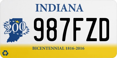 IN license plate 987FZD