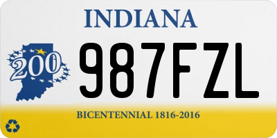 IN license plate 987FZL