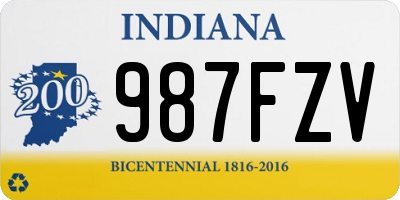 IN license plate 987FZV