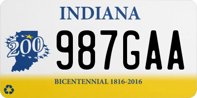 IN license plate 987GAA