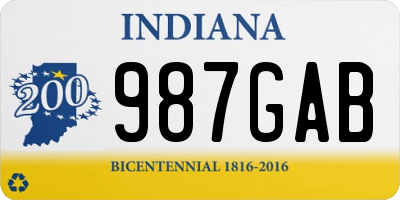 IN license plate 987GAB