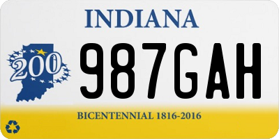 IN license plate 987GAH