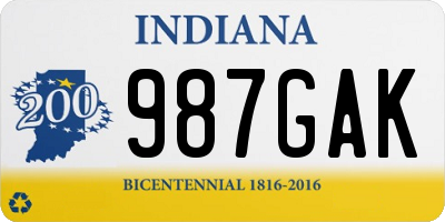 IN license plate 987GAK