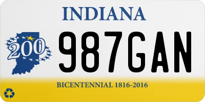 IN license plate 987GAN